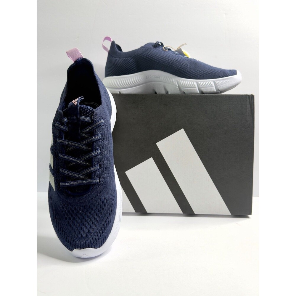 Adidas Cloudfoam Flex Slounge. Women’s 8 WIDE. Blue and White Athletic Shoes NWB